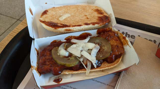 McDonald's McRib sandwich