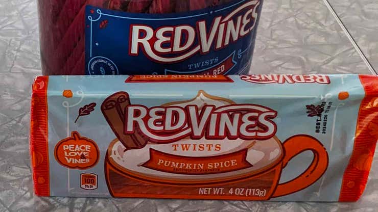 Image for Pumpkin Spice Red Vines Are a Seasonal Frankenstein