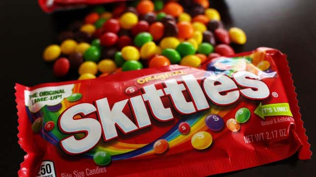Bag of Skittles candy